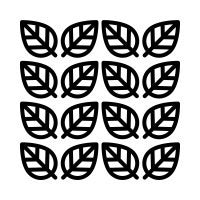 a set of black leaves on a white background